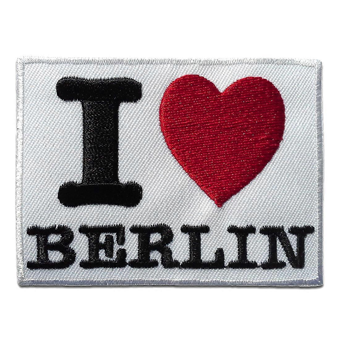 Patch / iron-on patch I Love Berlin white 7,6x5,8cm patch iron-on patch