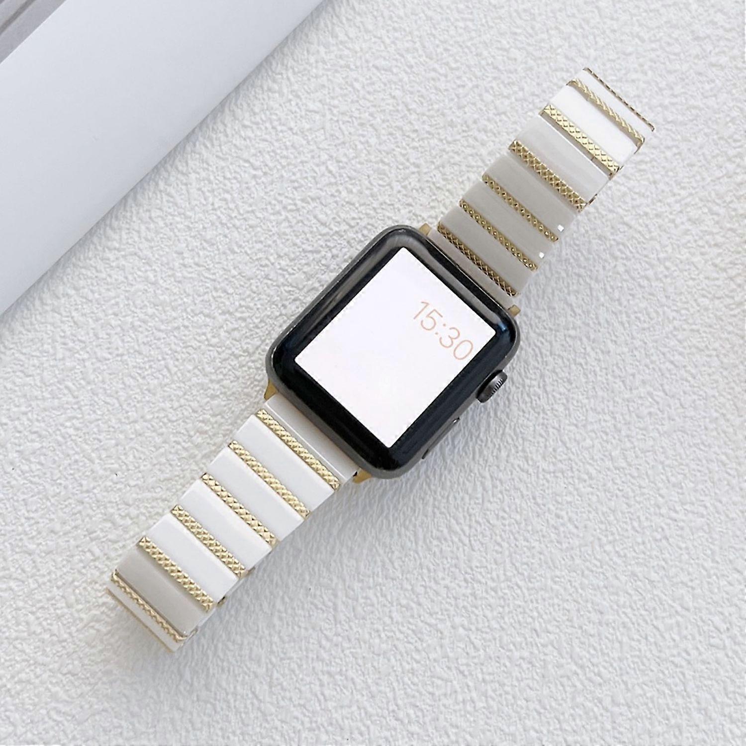 For Apple Watch Series 11 10 42mm / 9 8 7 41 / 6 SE 5 4 40 / 3 2 1 38mm Ceramic Steel Band