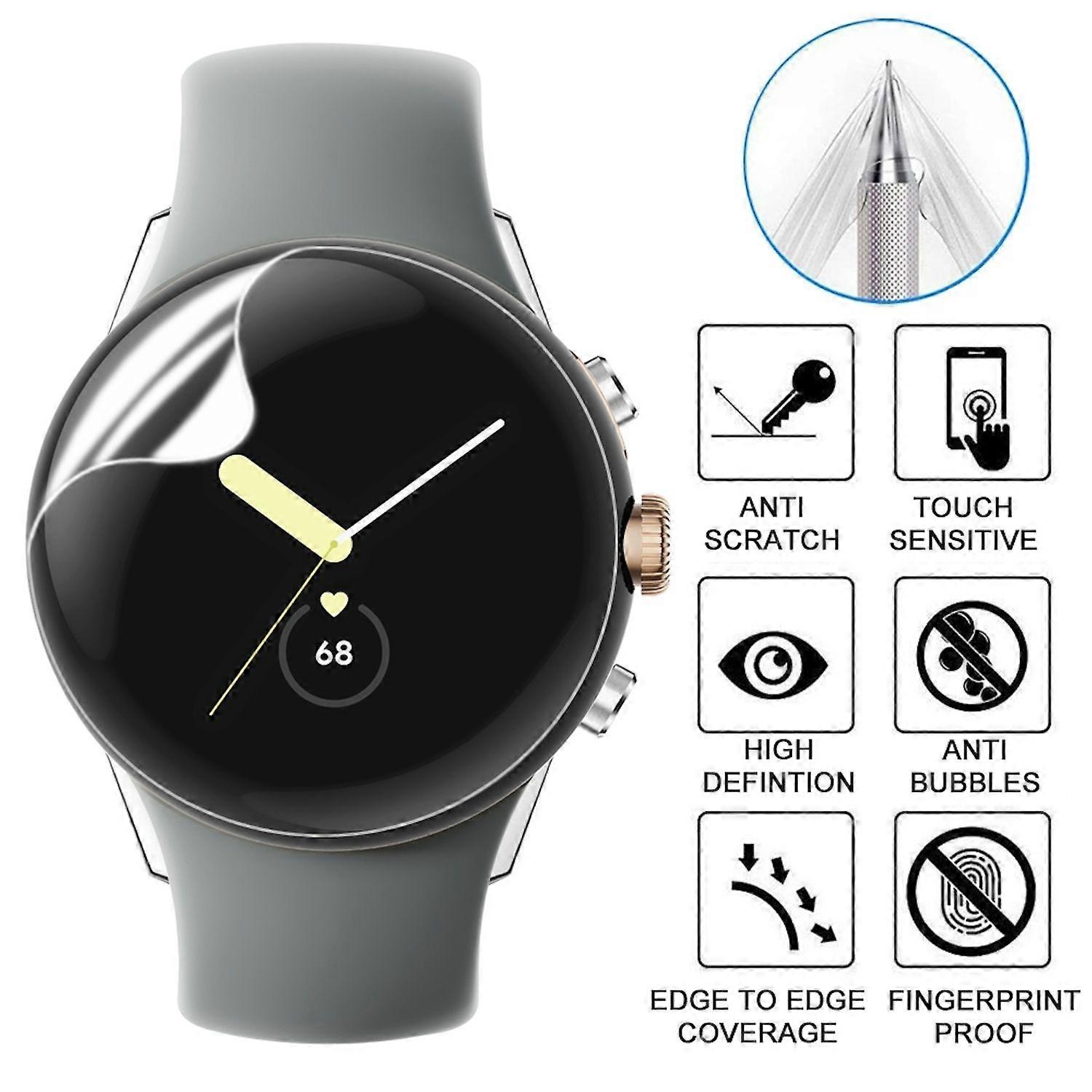 Screen protector for Google Pixel Watch 3 45mm LCD display, transparent hydrogel film