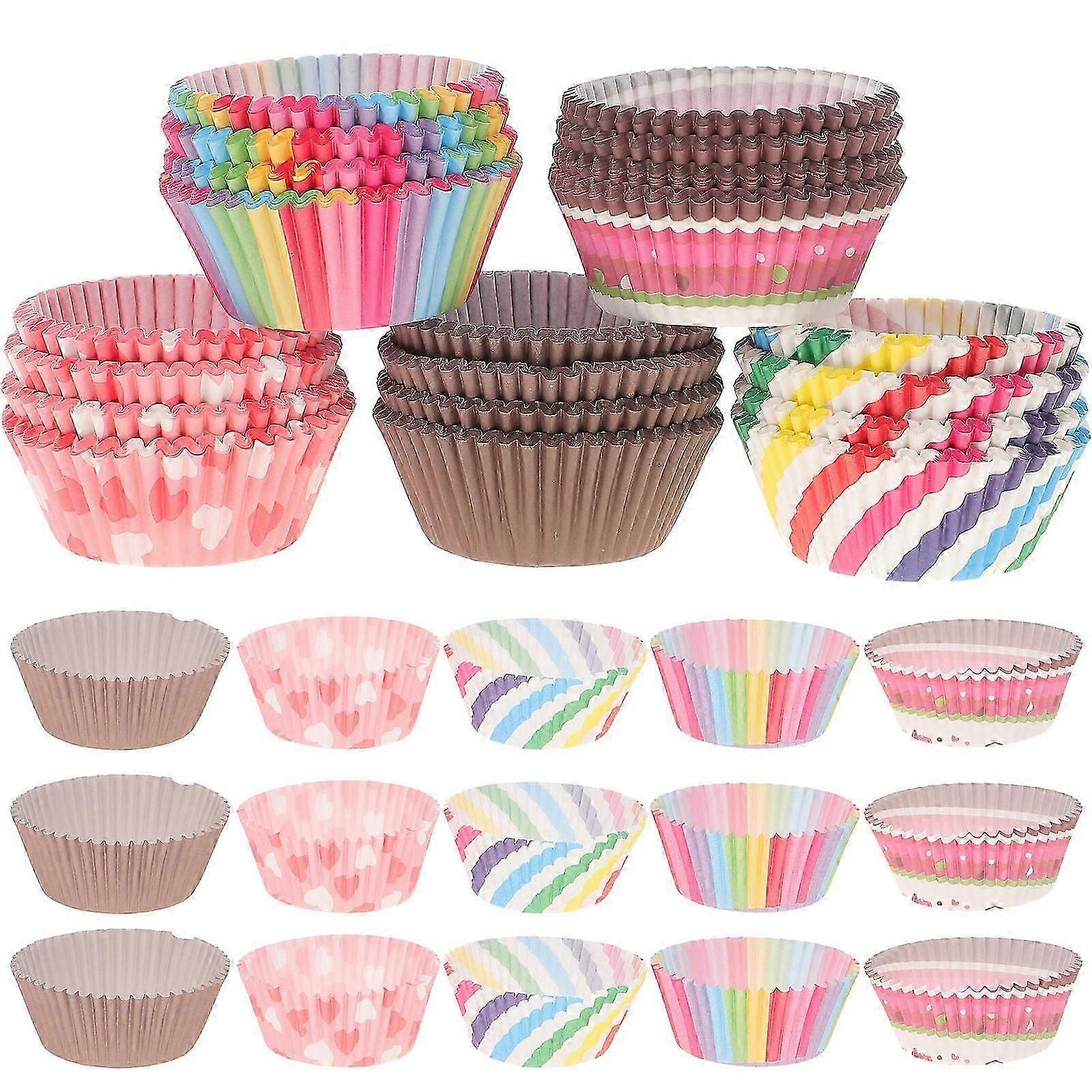 Mini Cupcake Liners, 500Pcs Assorted Color Paper Baking Cups