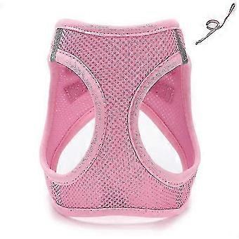 Xxs 19-23cm pink breathable pet traction vest with leash for small dogs, medium and large az5827 26-27