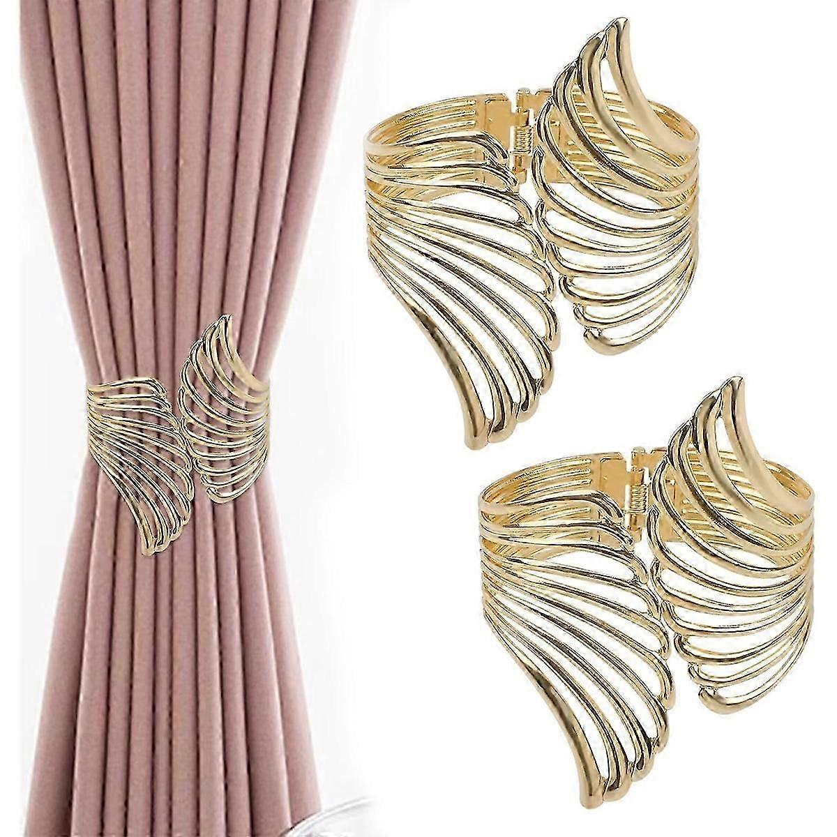 Creative Alloy Curtain Tie Backs, 2Pcs Spring Clip Drape Holders