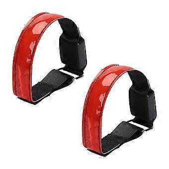 2 Stück Outdoor Reflektierender Sicherheitsgurt Armgurt Nachtlauf LED Armband Licht