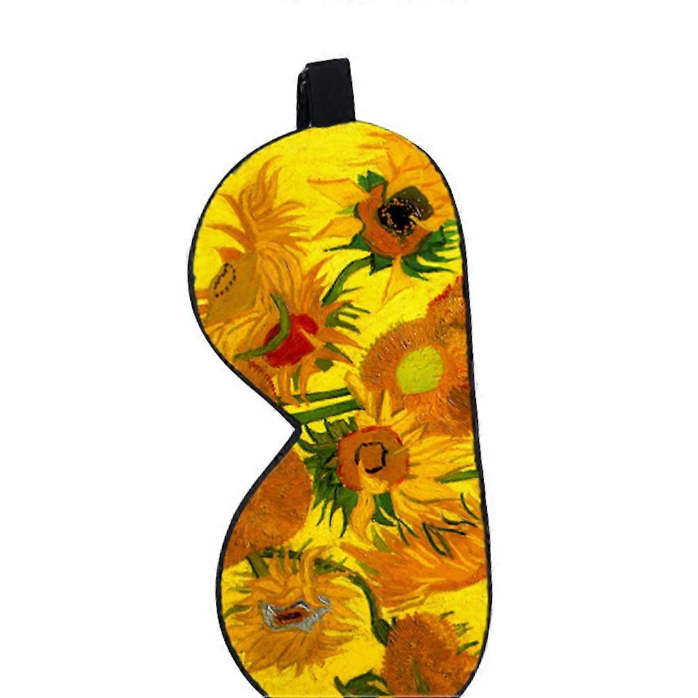 Sunflower Pattern Double Layers Sleeping Eye Patch Creative Eyeshade Silk Blindfold Shading Eyepatch