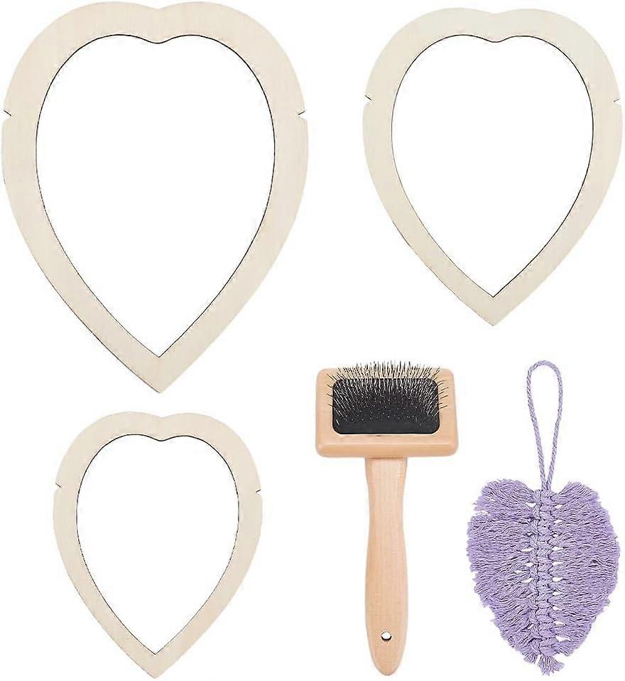 4Pcs Macrame Supplies Set Wooden Macrame Leaf Template Macrame Cutting Moulds and Comb for Making Macrame Feather making kit