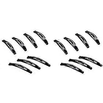 40 x Large Black Metal Snap Hair Clip Barrettes 78mm DIY