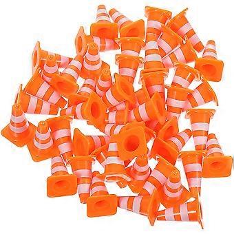 40pcs Mini Traffic Sign Decorations Roadblock Signs Toys Miniature Traffic Cone Toys