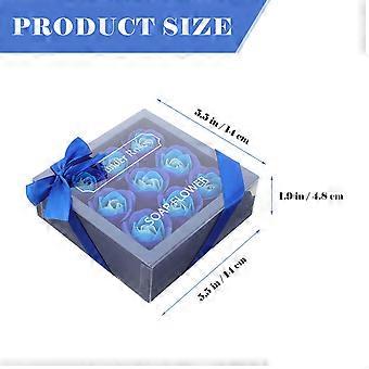 1 Box Blue Rose Soap Flower Gift for Decoration Romantic Floral Soap Present