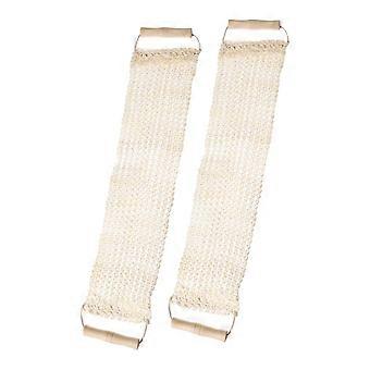 2pcs Sisal Back Scrubber with Long Wooden Handle, Natural Exfoliating Shower Brush for Deep Cleaning and Relaxing Massage