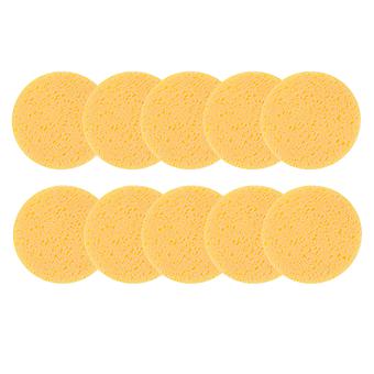 Makeup Removal Sponge Wood Pulp Yellow for Cleaning Use 10Pcs Facial Cleaning Sponge