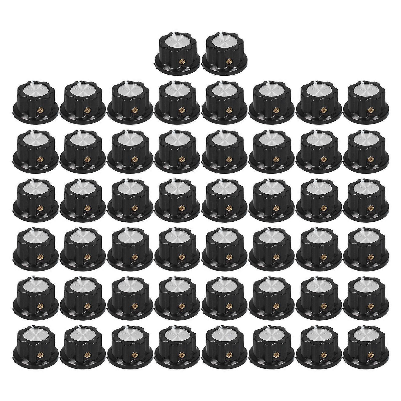 50Pcs Potentiometer Knob Engineering Plastic Brass Core Control Knobs Replacement 20mm BEMA02