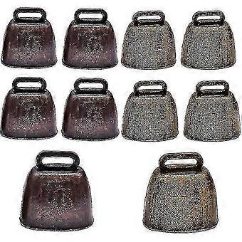 Cencerros vintage de cobre y metal - Juego de 10 piezas para vacas, caballos y cabras - Minicencerros de larga duración