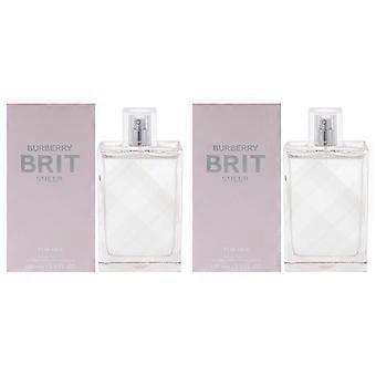 Burberry Brit Sheer by Burberry für Damen 3.3 oz EDT Spray 2er-Pack
