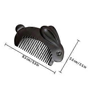 Pettine in legno portatile, piccolo pettine per massaggio del cuoio capelluto, nero