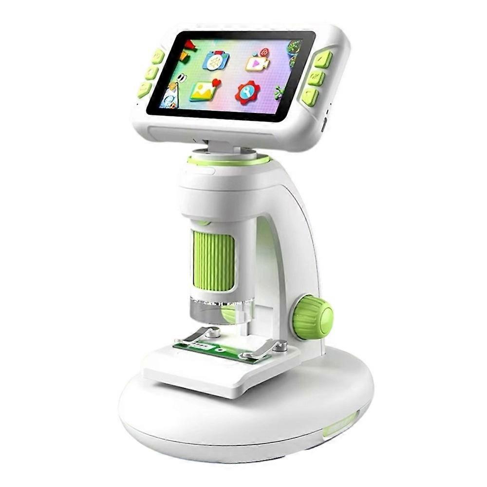 Digital Microscope Multifunctional LCD Screen Three Working Modes Removable Photo Taking Scientific Observation Green