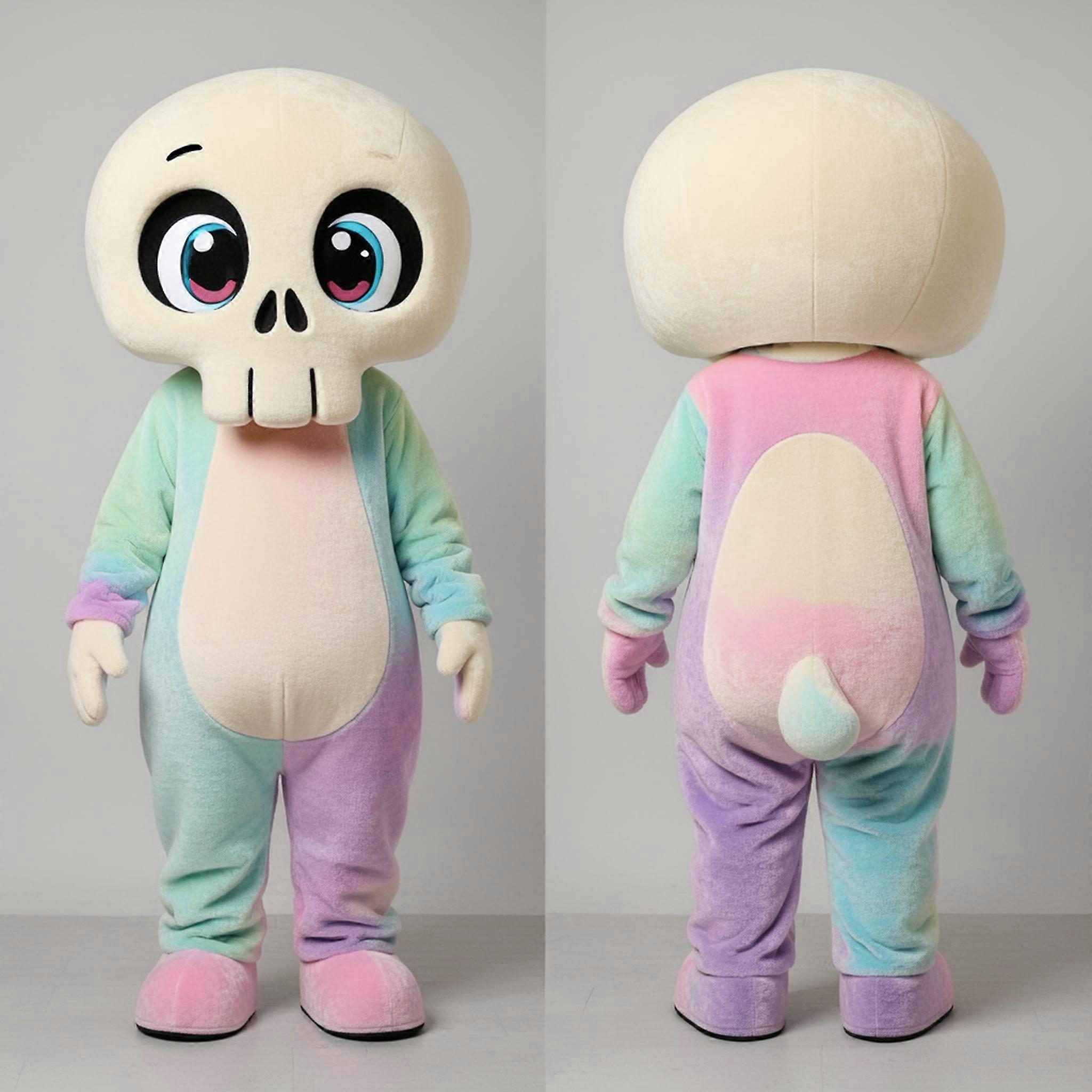 MASTICOT Cream Cartoon Skull Mascot