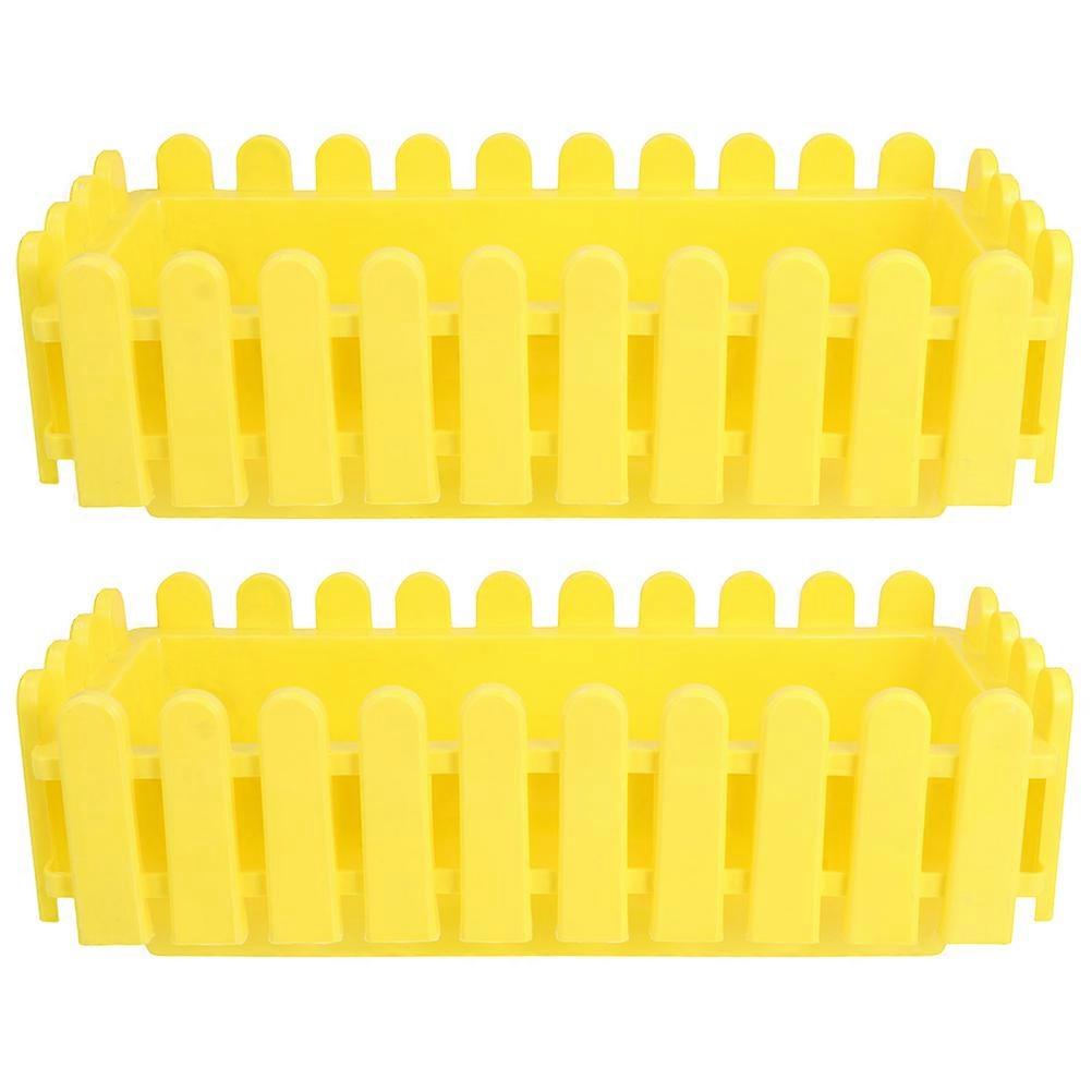 Flower Pot Fence 2Pcs Decorative Rectangular Planter Box for Home Use