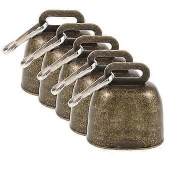 Cow Bell Small Camping Bear Bell Pendant for Decor 15Pcs Golden Iron