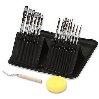 15pcs Paint Brush Set 3 Colors Nylon Hair Brushes Professional Tool Kit