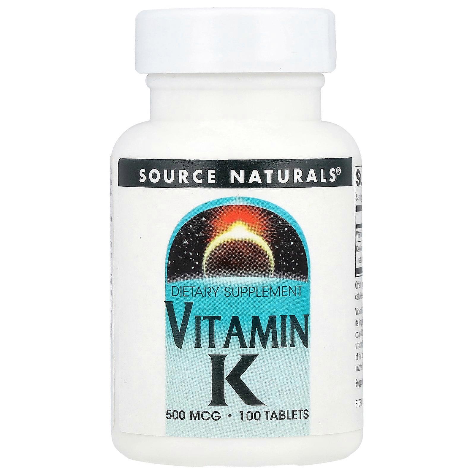 4 x Source Naturals, Vitamin K, 100 Tablets