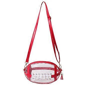 Clear Football Purse Transparent Football-Shape Crossbody-Bag Adjustable Shoulder Strap Stadiums Bag for Women Men