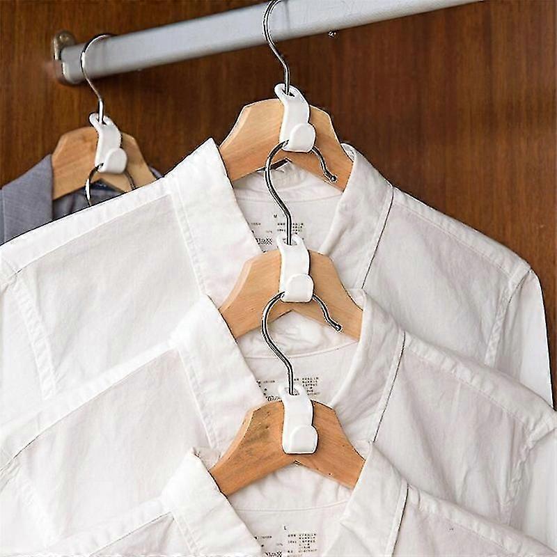 10 Pack Plastic Hanger Hooks for Clothes - Space Saving Connector Hooks (5x2cm)