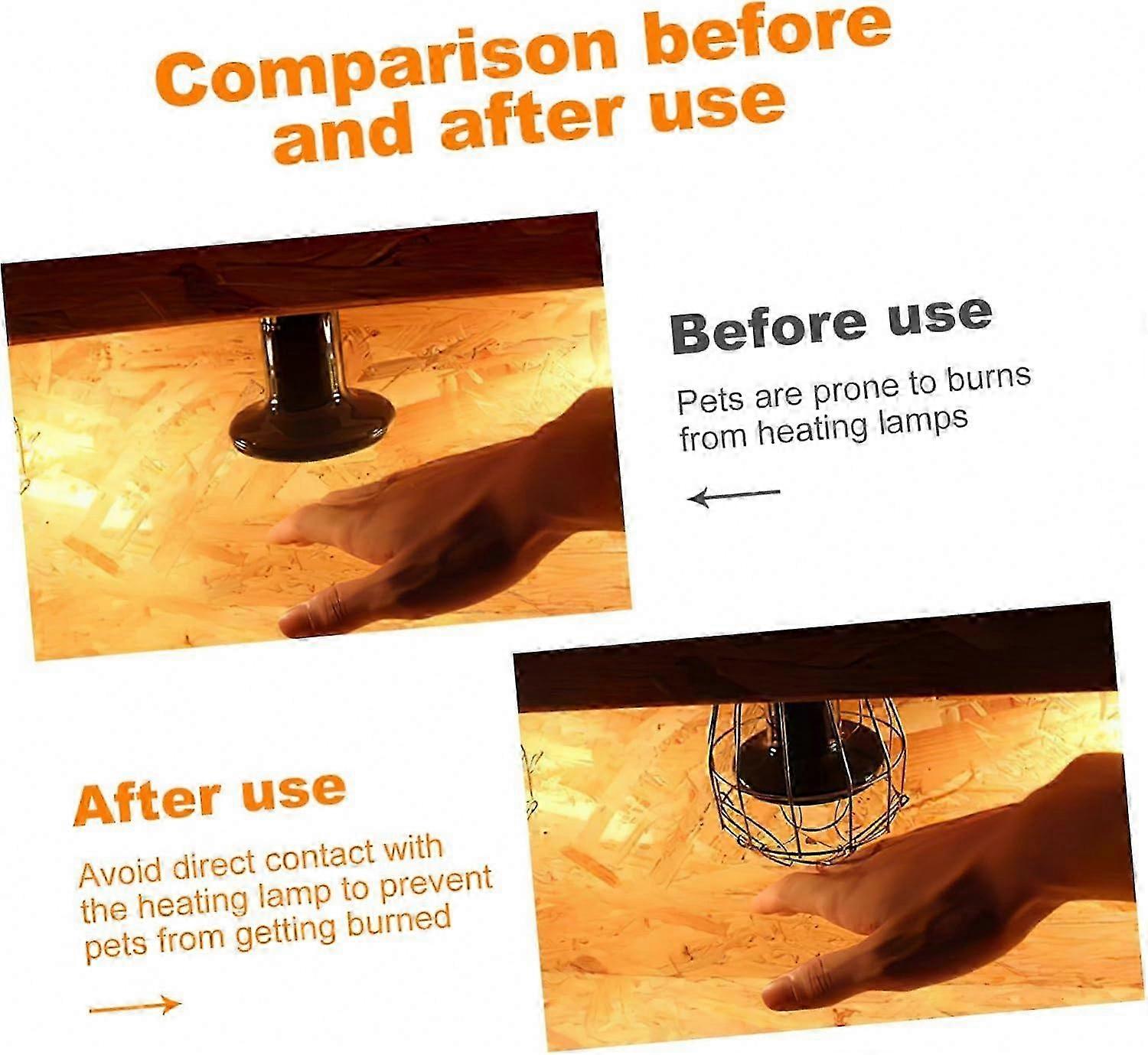 Durable Heating Lamp Protective Cover for Small Pets, Simple Iron Design, Compatible with Various Models