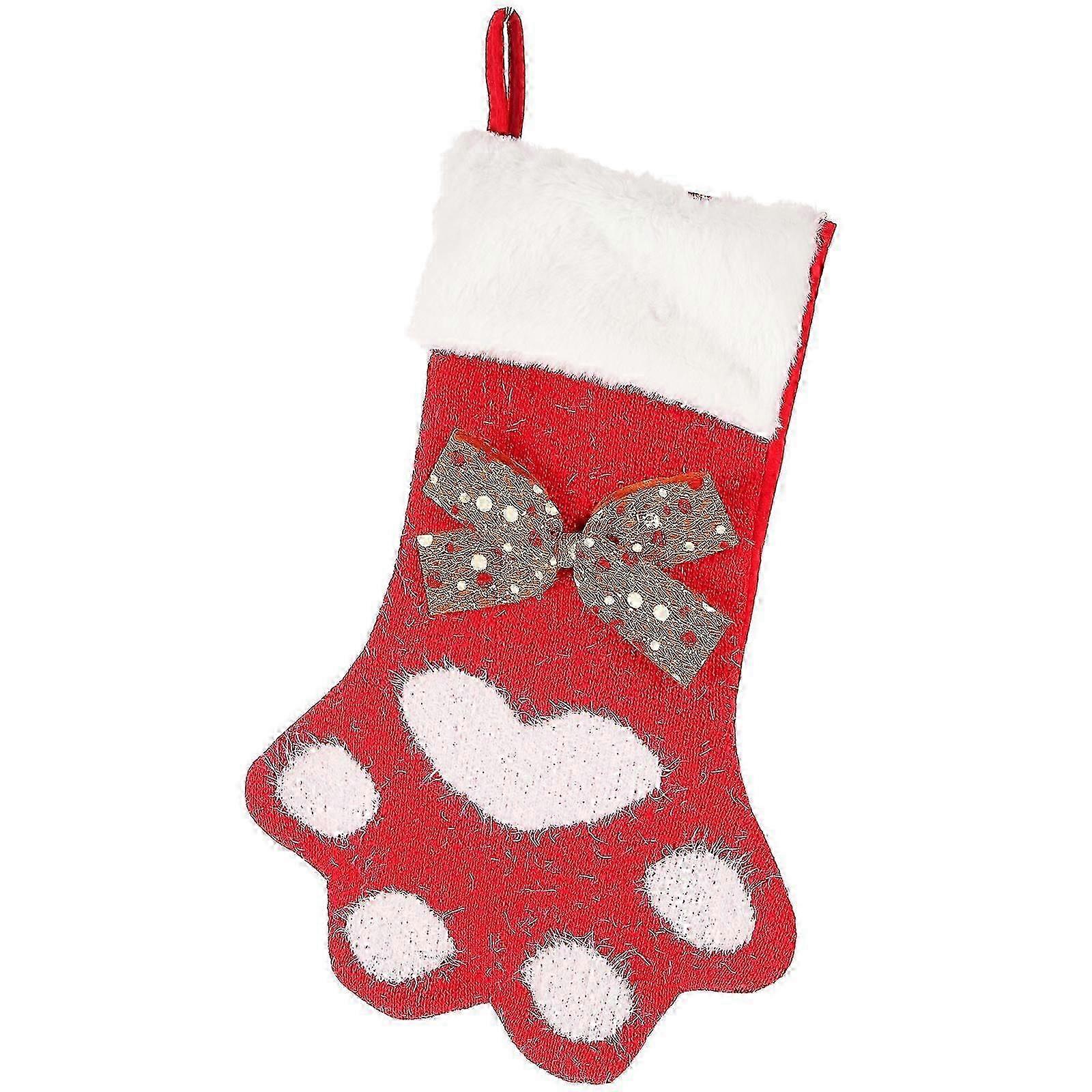 44cm Red Cloth Stocking Tree Pendant