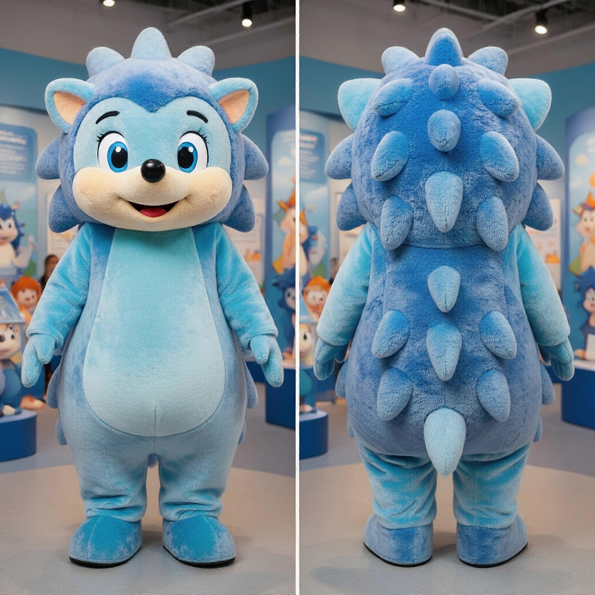 MASTICOT Sky Blue Rounded Hedgehog Mascot
