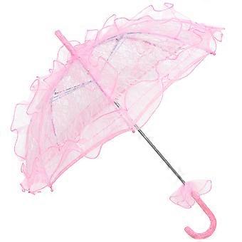 Lace Parasol Umbrella for Decoration Wedding Bridal Umbrella Pink