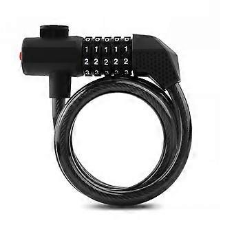 Combination and Key Bike Lock with Flexible Coiled Cable, Black Bicycles Lock Design to Secure a Bike to a Fixed Point During Parking Multicolor