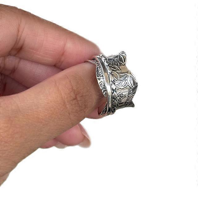925 Sterling Silver Flower Spinner Ring