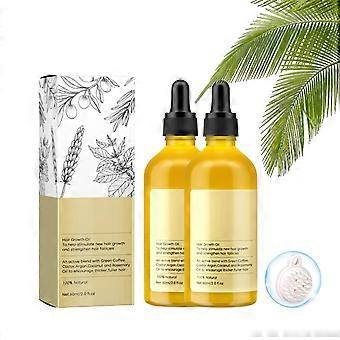 Rosemary Hair Growth Oil with Scalp Massager, Deep Nourishing Natural Formula for Dry Damaged Hair (2pcs)