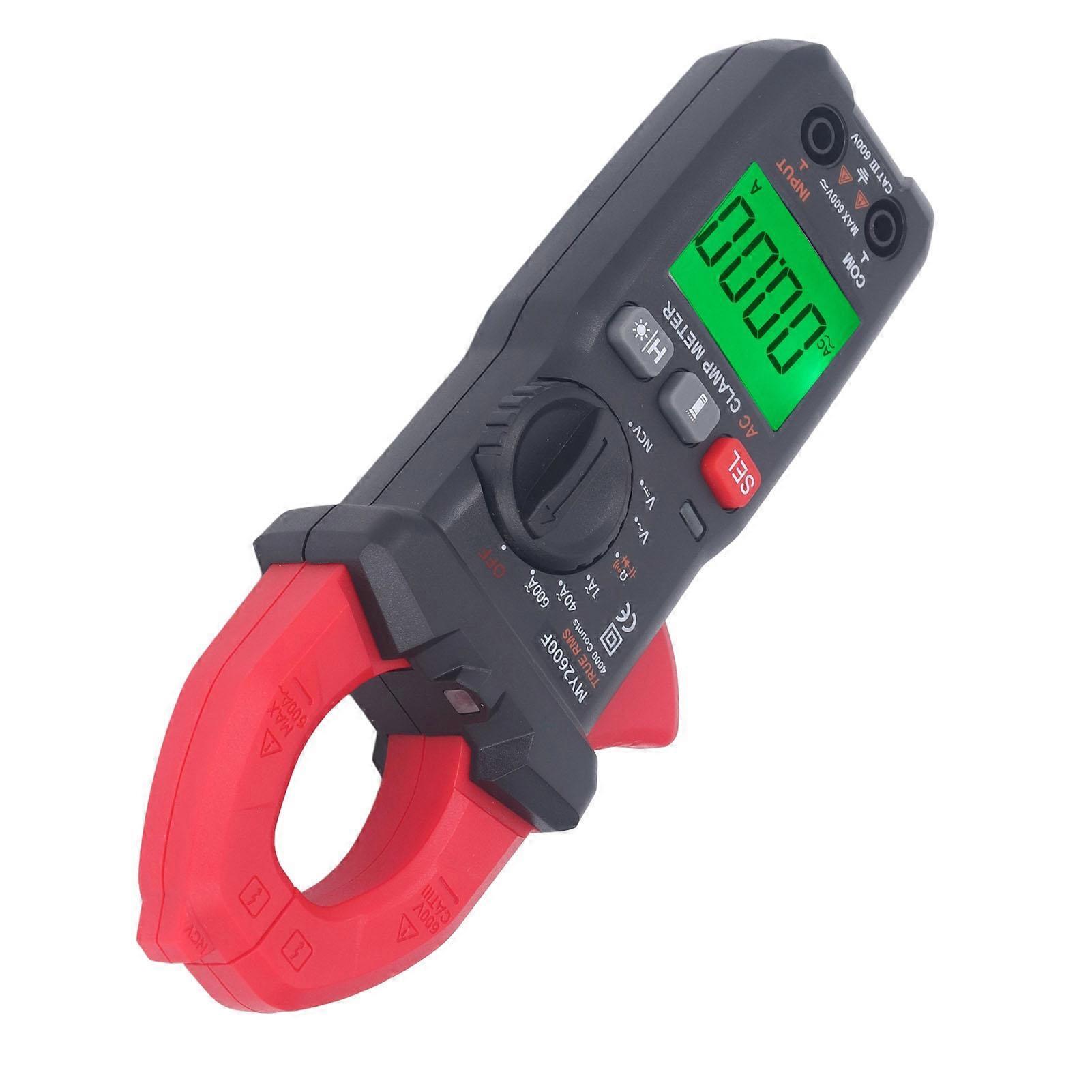 Digital Clamp Meter 4000 Counts LCD Backlit Display Auto Ranging Clamp Current Voltage Tester