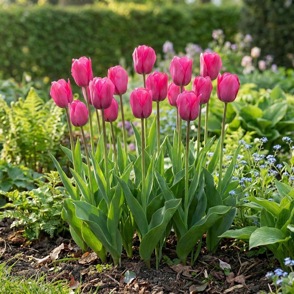 15 x Tulip Triumph Pink - Triumph Tulip - Pink - Spring-blooming - Bulb size 11/12 - 20-50cm (8-20 inches) - Ø5cm (2 inches)
