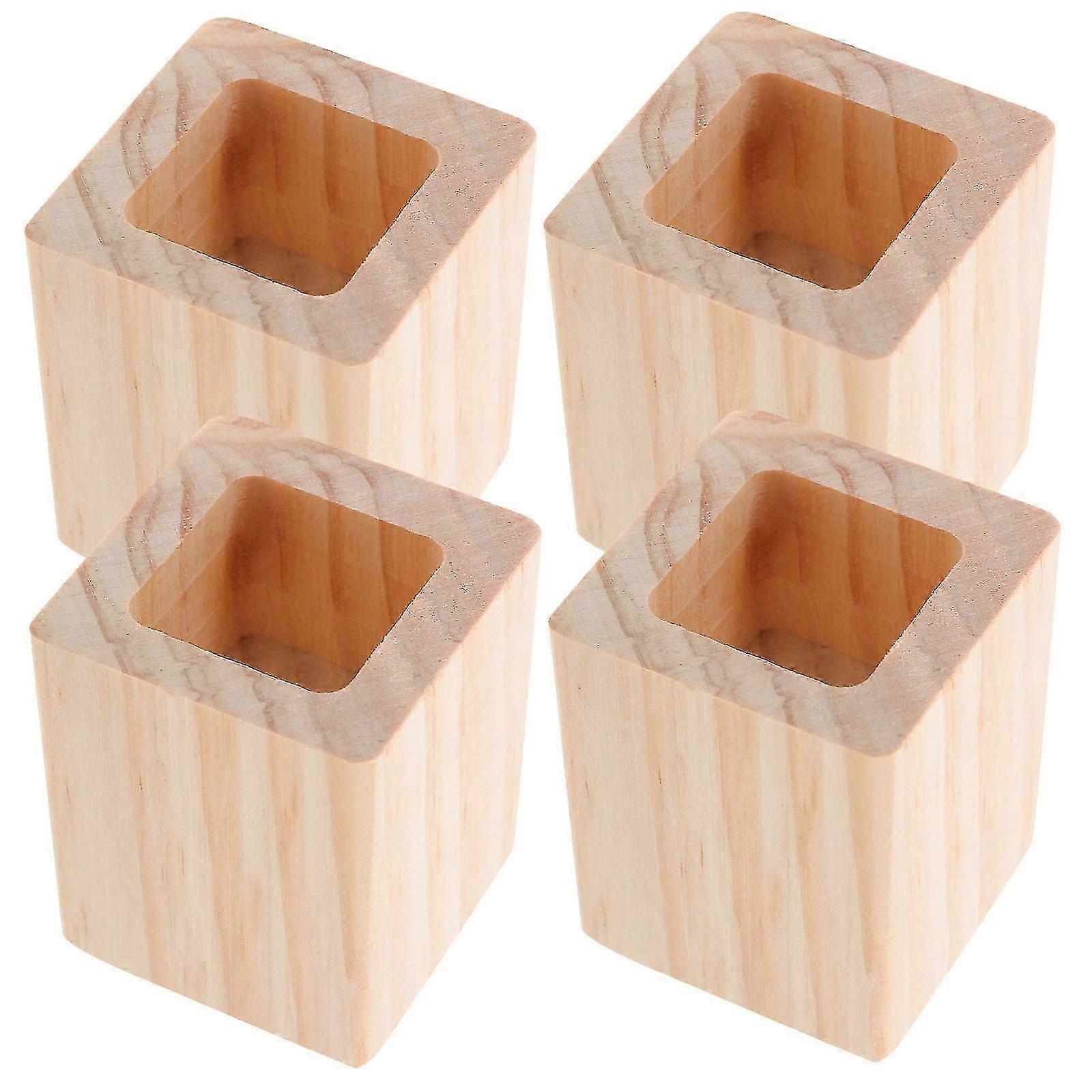 Furniture Risers 4Pcs Solid Wood Compatible with Couch Bed Heightening Pads