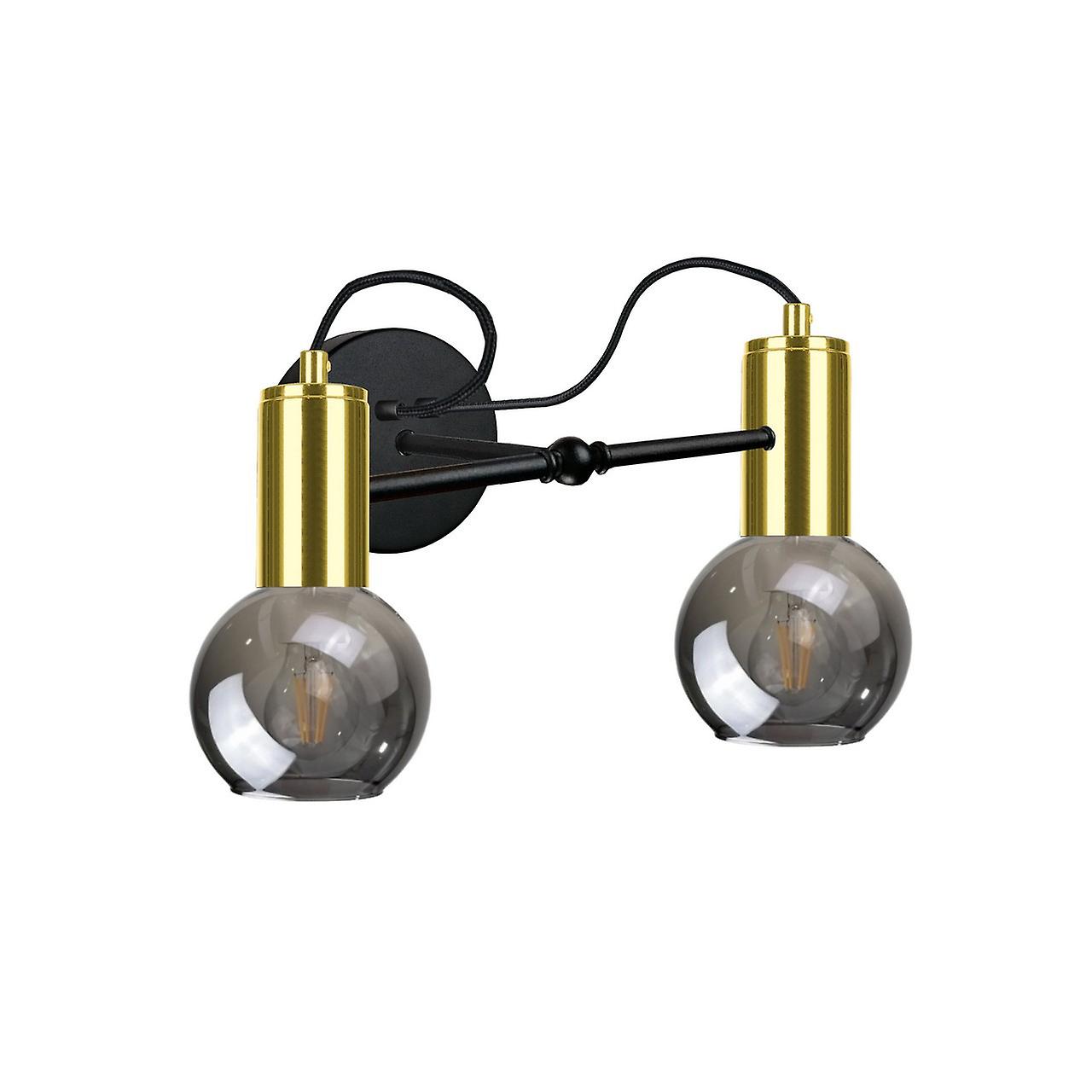 Keter Liv Wall Lamp Black, Gold, 25cm, 2x E27