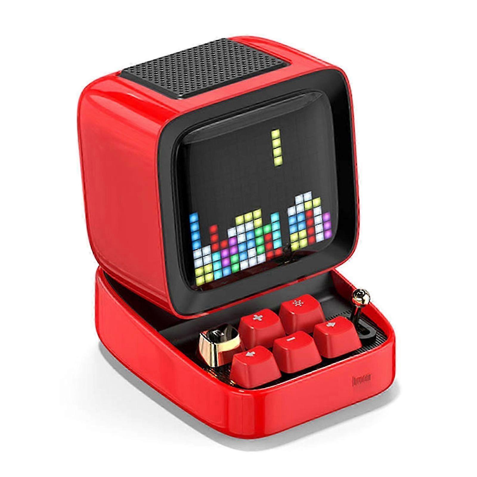Divoom Ditoo Pixel Art Gaming Portable Bluetooth Speaker with App Controlled 16X16 LED Front Panel, Also a Smart Alarm (White) Divoom Ditoo Portable Retro Bluetooth Speaker Pixel Art Diy Box
