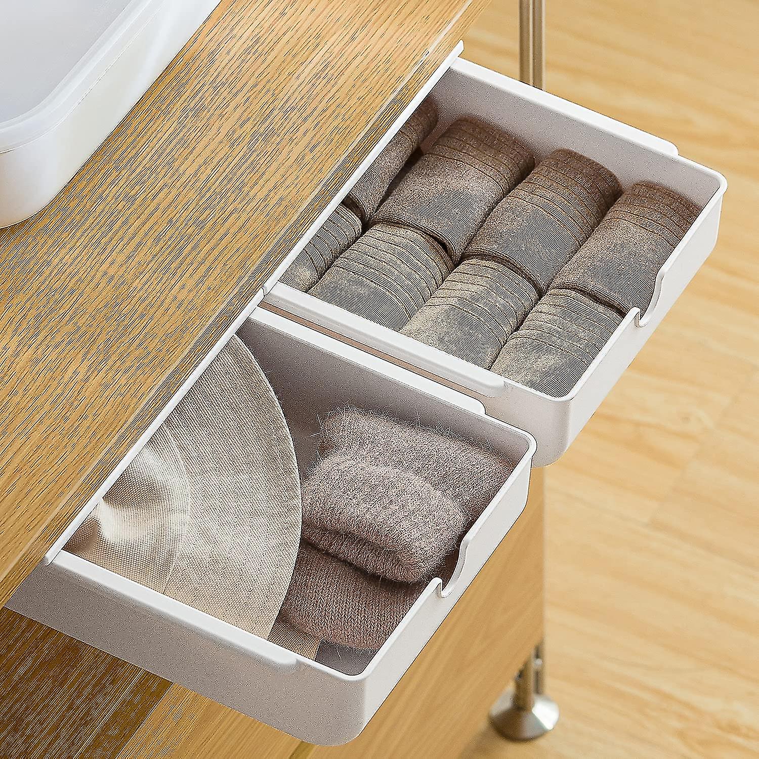 Invisible Under Table Storage Box, Self-adhesive Under Table Storage Boxes