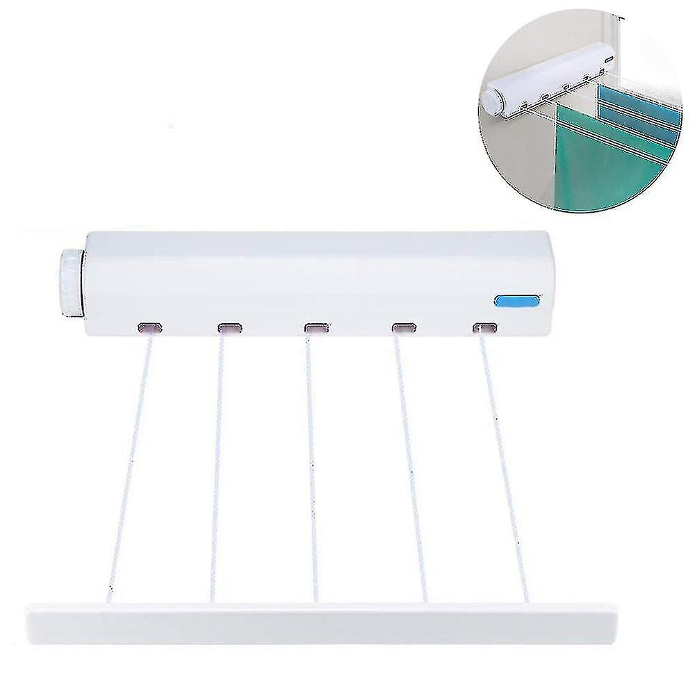 Spring Automatic Retractable Four/five Thread Clothesline Drying Rack Towel Rack With Hooks Drying Rack Punch