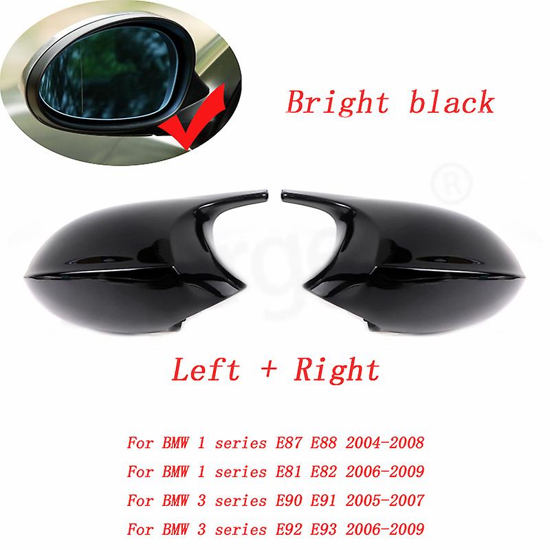 Carbon Fiber Pattern Black Side Mirror Cover Caps Replacement For Bmw E90 E91 2005-2011 E92 E93 2006-2013 E81 E82 E88 E87 E88