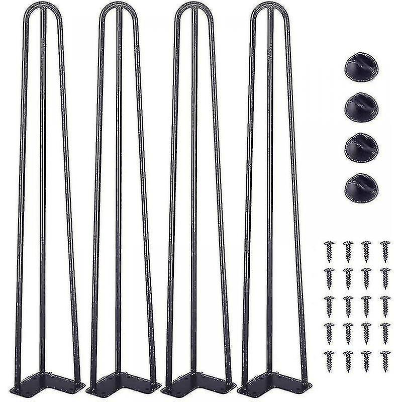 4x في Tabgs أرجل أثاث Tabgs المعدنية في أرجل 2 بار ، 60 سم