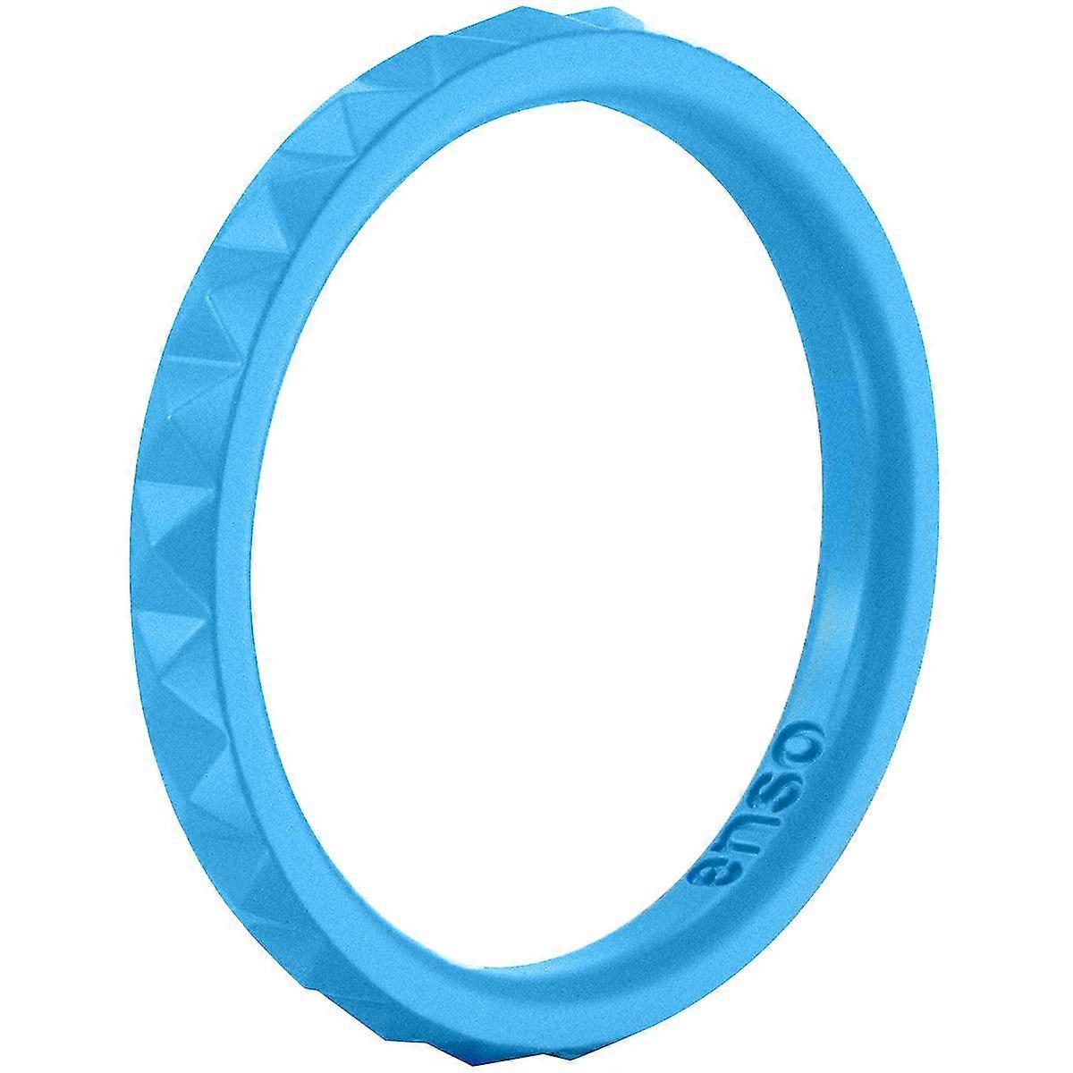 Enso Rings Pyramid Stackables Series Silicone Ring - Azure Blue