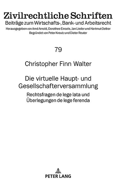 Die Virtuelle Haupt Und Gesellschafterversammlung by Christopher Finn Walter Hardback Book
