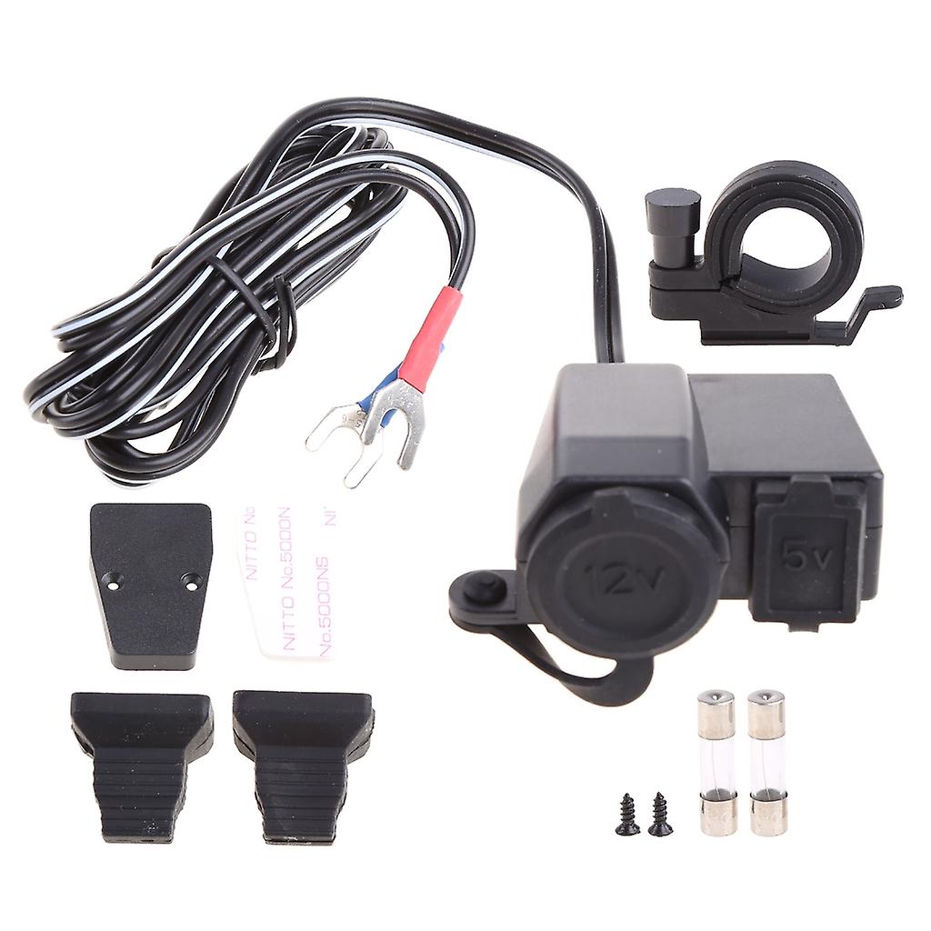 12V USB Cigarette Lighter Power Port Integration Outlet Socket For Motorcycle