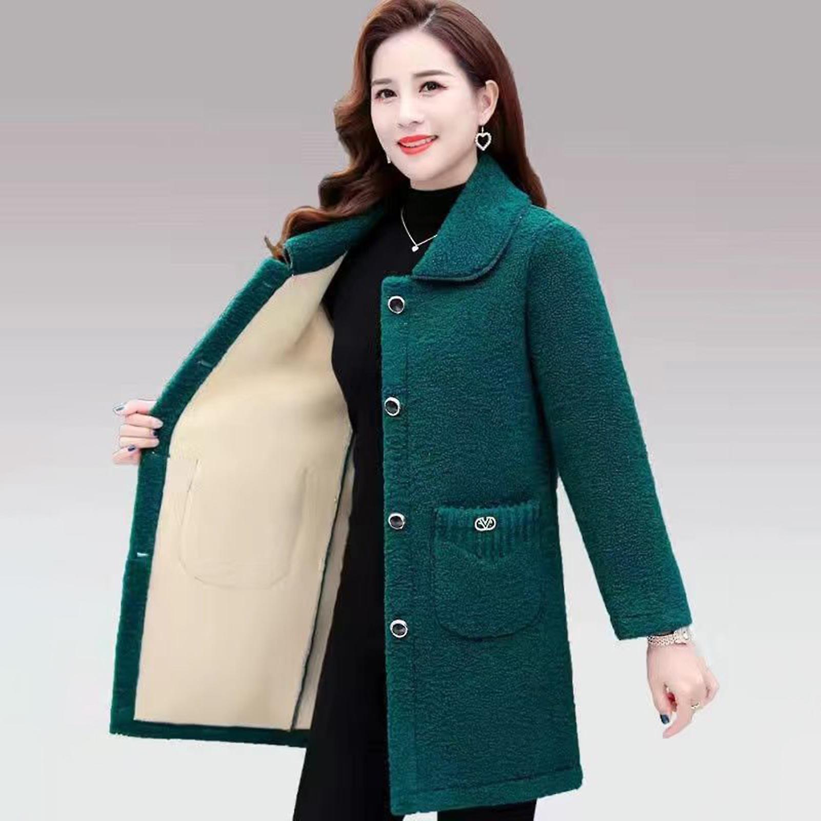 Ladies' Warm Winter Outwear Imitation Lamb Fur Non Shrinkage Fabric For Women Formal Daily Wear-red