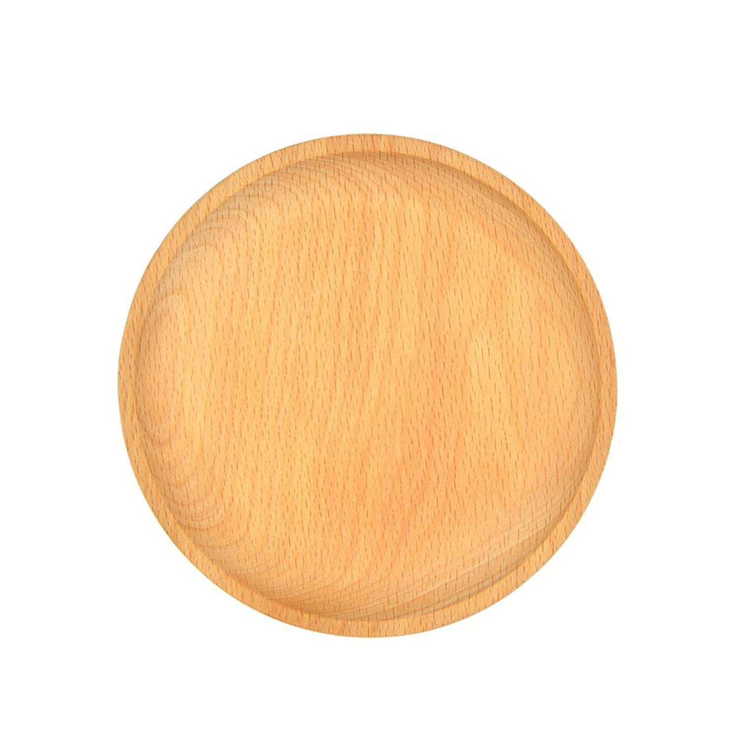 Storage Tray 4 Shapes Solid Wood Square Rectangle Round Ellipse Dinner Breads Plate Home Supplies