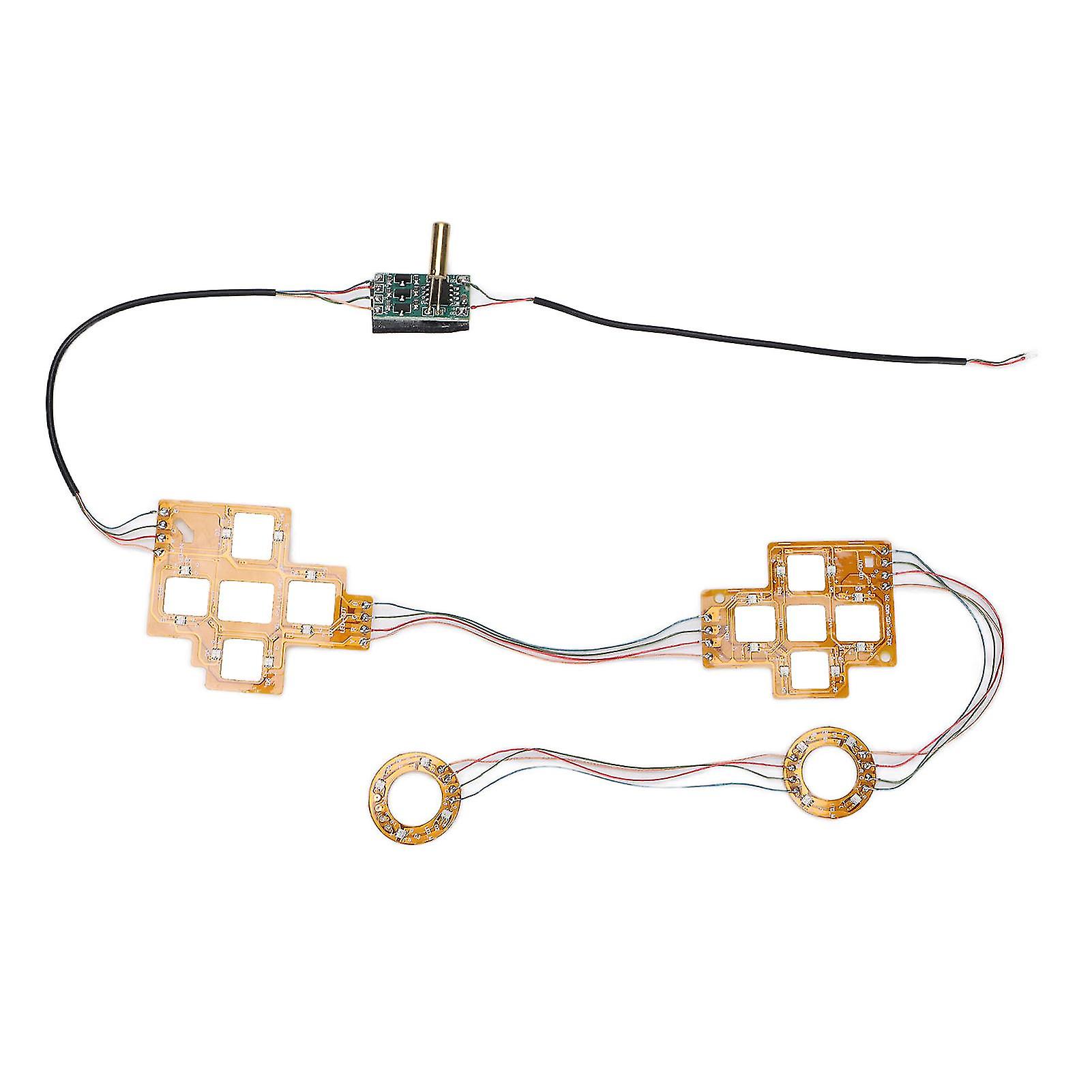 Game Controller Replacement LED Light Board with ABXY Direction Buttons Joystick Caps for PS5 Console