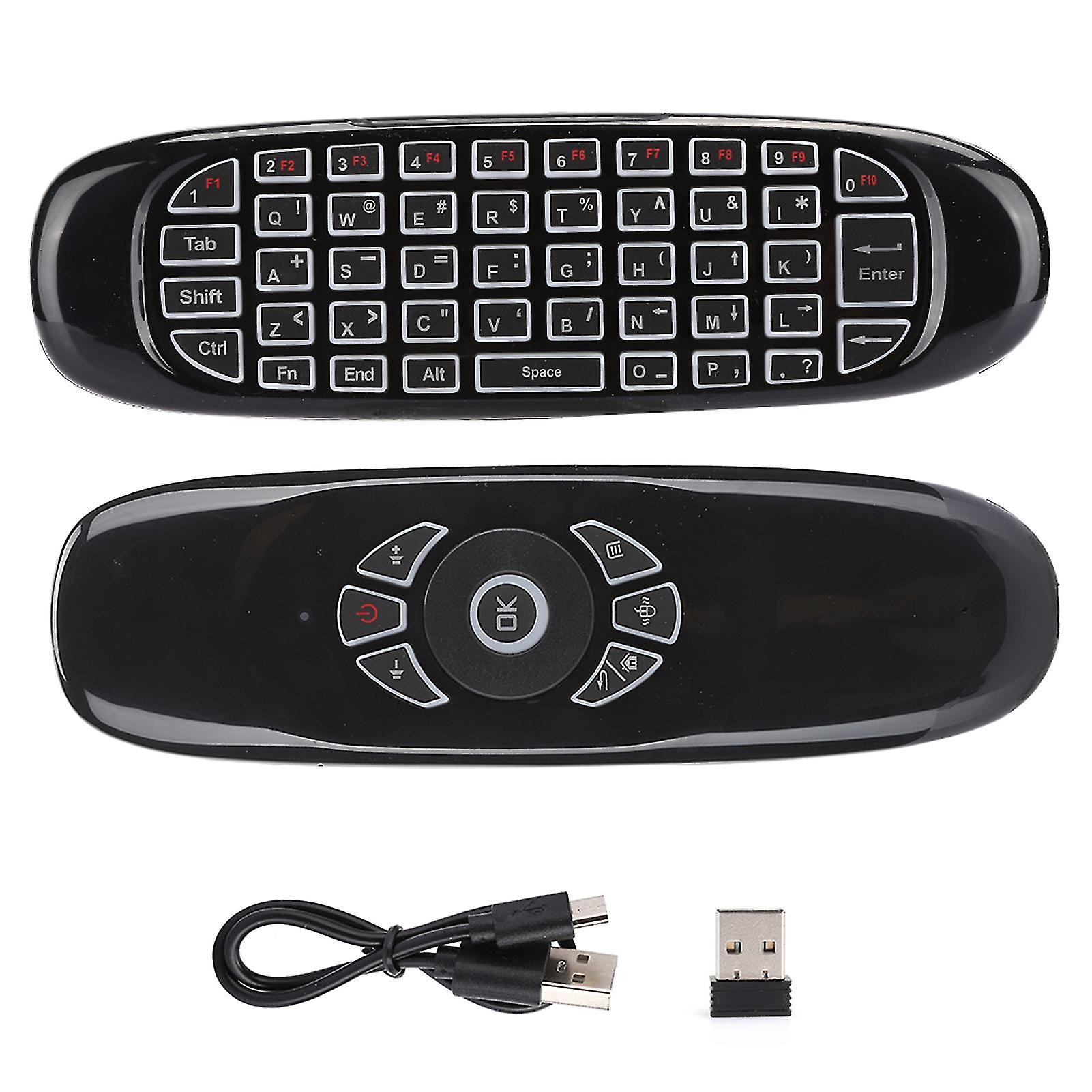 C120 2.4GHz USB Remote Mouse and Keyboard with Motion Detection and Colorful Backlight