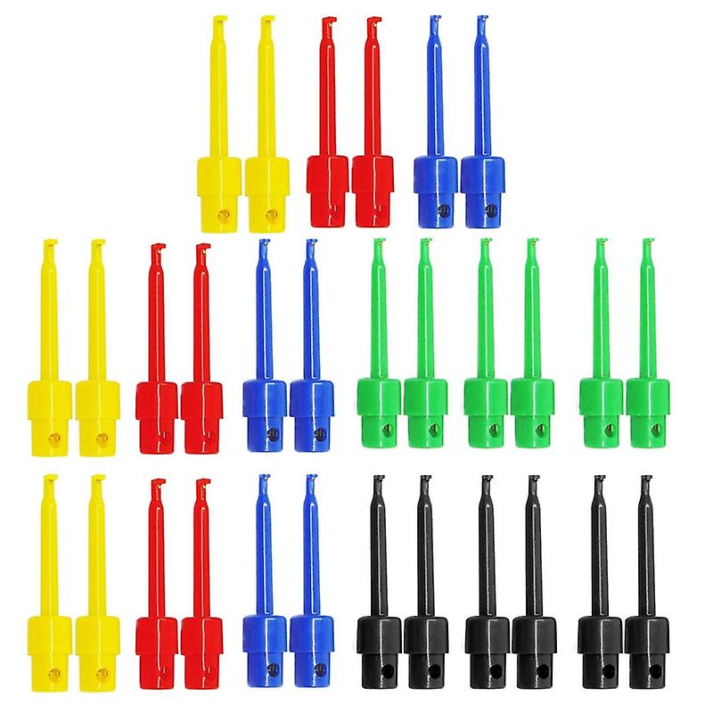 Beau-30pcs måleklemmer, testtips, multimeter wire lead test clip, elektronisk mini test probe set,pcb tester grabber